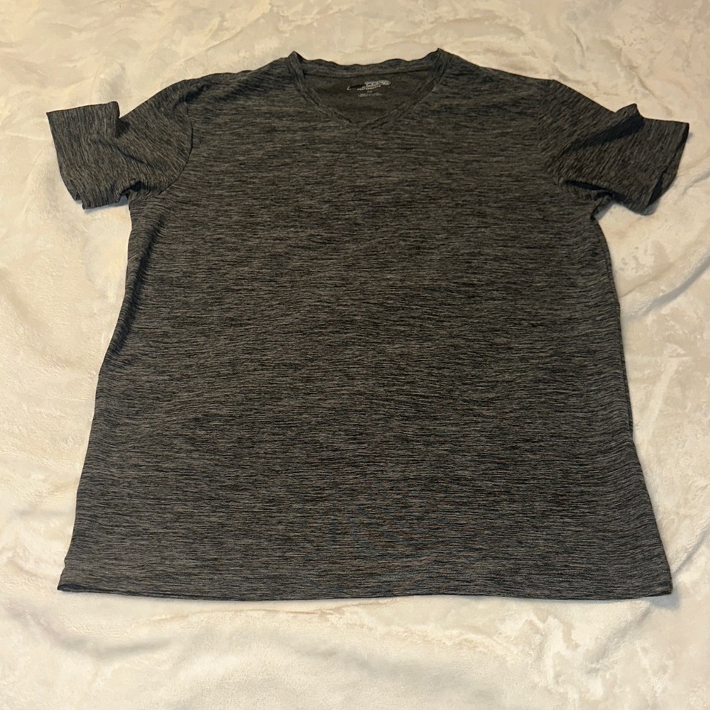 Heather Charcoal Short Sleeve V-Neck Tee for Women